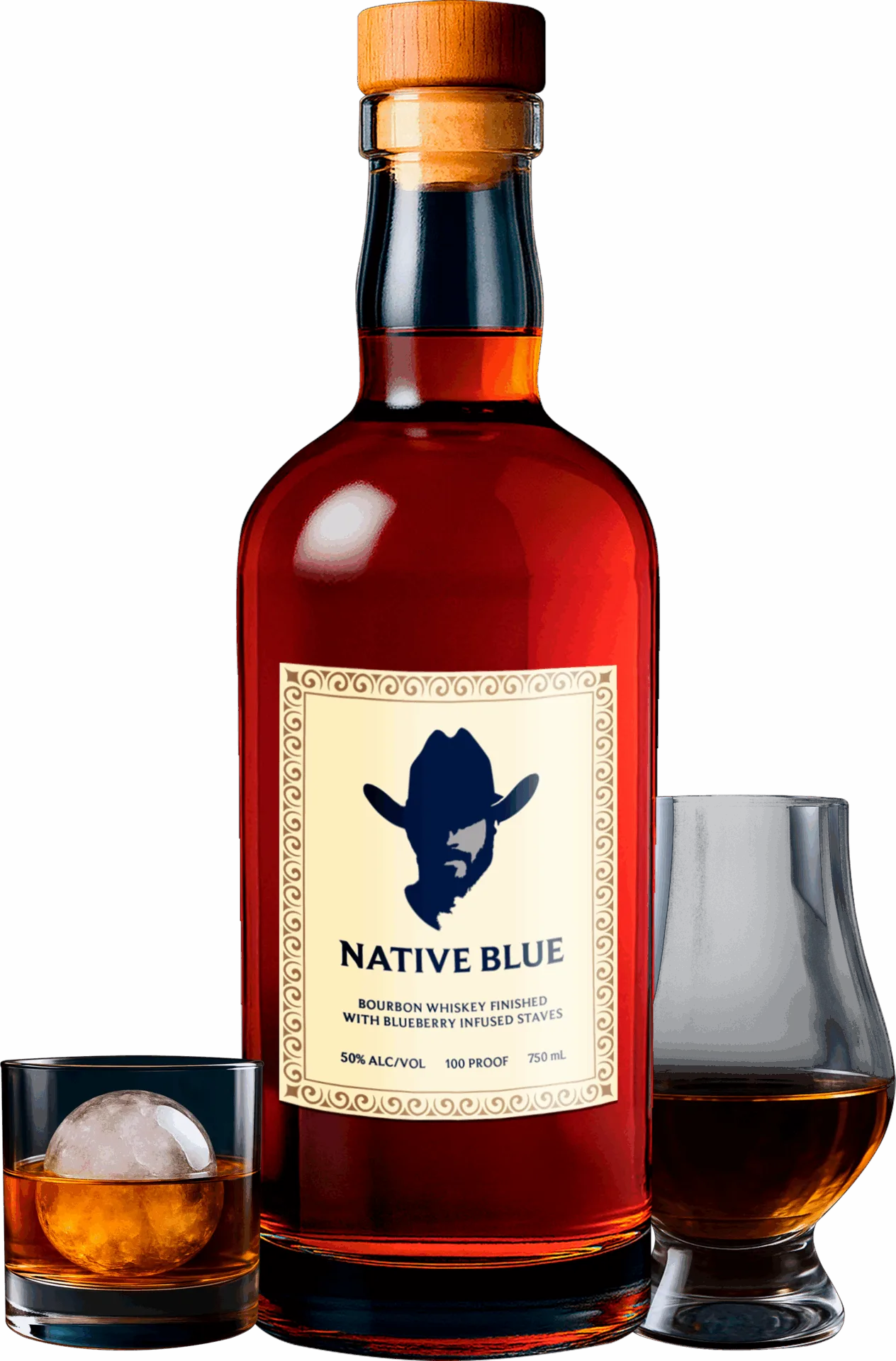 Native Blue Bourbon Bottle